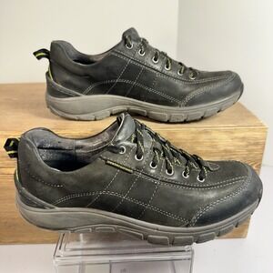 Clarks Wave Walk Sneakers Women 7.5 Waterproof Black Leather Walking Shoes Comfy